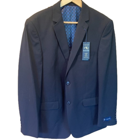 U.S. Polo Assn Comfort Stretch black stripe suit Jacket size 40 Regular - Picture 1 of 6